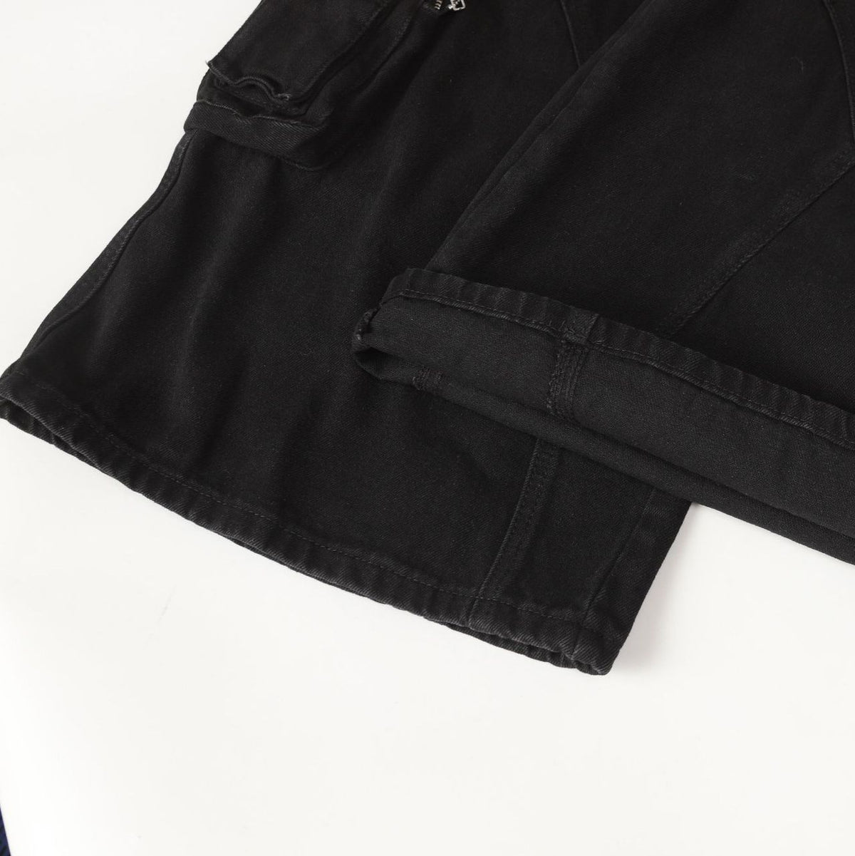 Street Style High-Quality Washed Workwear Pocket Detachable Denim Long Pants